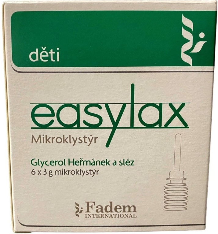 Easylax Mikroklystýr Glycerol heřm./sléz děti 6 x 3 g