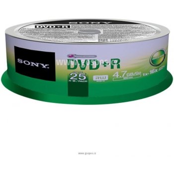 Sony DVD+R 4,7GB 16x, cakebox, 25ks (25DPR47SP)