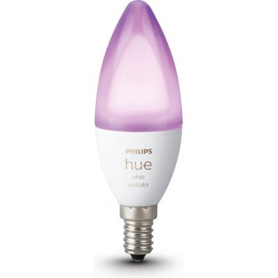 Philips HUE LED žárovka, 6,5 W, 470 lm, teplá–studená bílá, RGB, E14 PHLEDH8719514356610