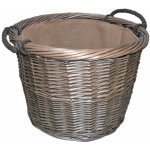 Košíkárna Koš na dřevo proutěný šedý 30x33 cm – Zboží Mobilmania