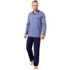 Pánské pyžamo Mateo 815 pánské pyžamo dlouhé sv.modré