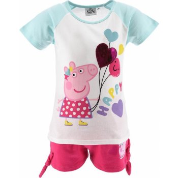 Peppa Pig letní dívčí set bílo-růžový