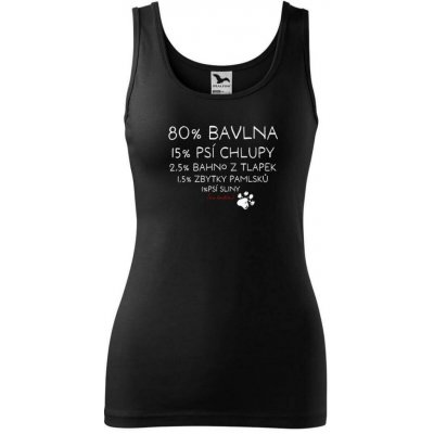 Dobrý Triko dámské tílko s potiskem Bavlna chlupy bahno Černá – Sleviste.cz