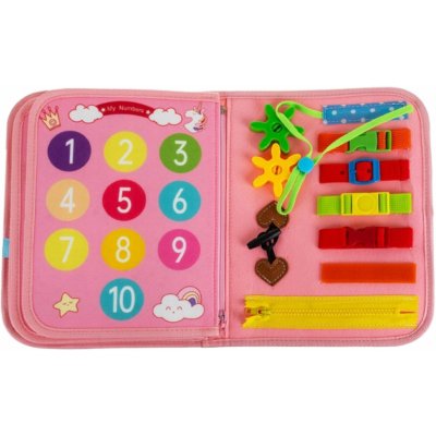 Kruzzel 26880 Montessori senzorická kniha 7 v 1 růžová – Hledejceny.cz