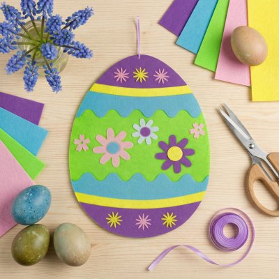 Velikonoční filcová závěsná dekorace vajíčko 38 × 28 cm - 1 kus – Hledejceny.cz