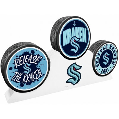Mustang Puk Seattle Kraken NHL 3 Puck Podium Set – Zboží Dáma
