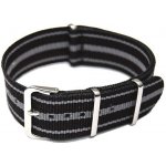 NATO Strap Černá / šedá NTS034 šíře – Zboží Dáma