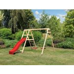 KARIBU FELIX 89338 dvousedadlová se žebříkem a červenou skluzavkou – Zboží Dáma
