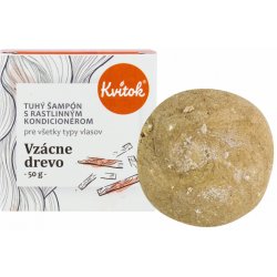 Kvitok Tuhý šampon s kondicionérem pro tmavé vlasy Vzácné dřevo 50 g