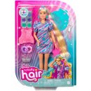 Barbie Totally Hair blondýnka v hvězdičkových šatech