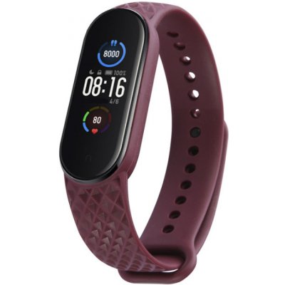 Xiaomi Mi Band 5/6 náhradní náramek Diamantový vzor Vínově červená MBSCZ-5DV006 – Sleviste.cz