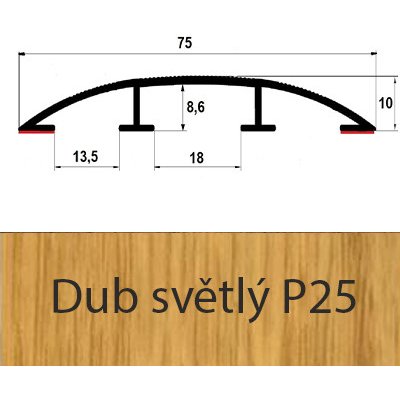 Profil Team Přechodový profil dub světlý P25 1 m 75mm – Zbozi.Blesk.cz