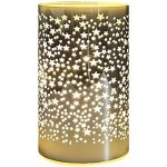 Anděl Přerov Svítící skleněný válec s motivem krajiny zlatý, 12,8 x 7,5 cm, teplá bílá, 10 LED, časovač – Hledejceny.cz