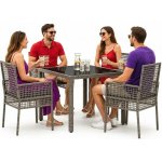 OMAXI 890924 Zahradní jídelní souprava 5 pcs Šedá Poly ratan – Hledejceny.cz
