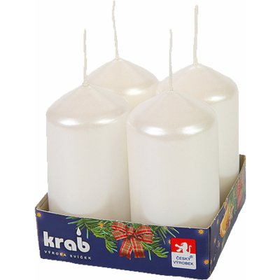 Krab Adventní válec bílý LAK 40x80 mm 4ks – Zboží Mobilmania