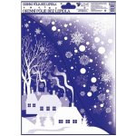 Okenní fólie rohová s glitrem zimní krajina 42x30cm set – Zboží Dáma