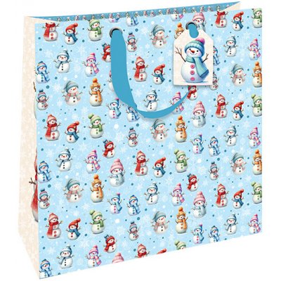 Nekupto Vánoční dárková taška velká luxusní Barevní sněhuláci – Zboží Mobilmania