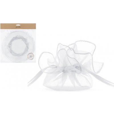 PartyDeco Stahovací sáček z organzy bílý 25 cm 10 ks – Sleviste.cz