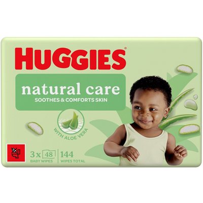 HUGGIES Natural aloe vera vlhčené ubrousky 3 x 48 ks – Hledejceny.cz