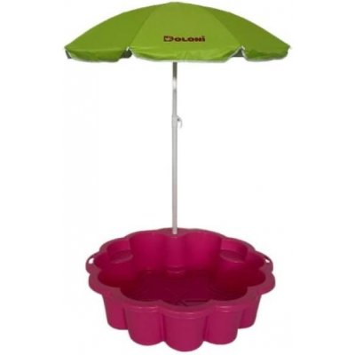 Doloni pískoviště květ s deštníkem zelená/růžová – Sleviste.cz