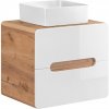 Koupelnový nábytek COMAD ARUBA 828 white, šířka 60 cm, dub craft/lesklá bílá
