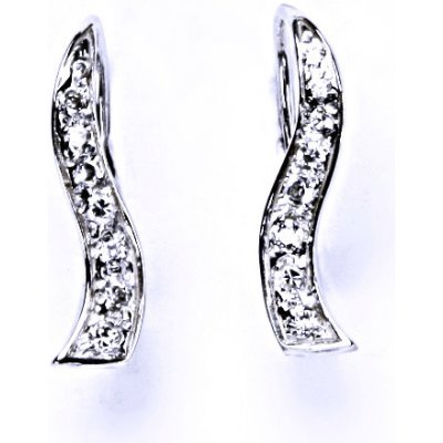 Čištín Zlaté náušnice s čirými zirkony, bílé i žluté zlato - NK 1231 – Zbozi.Blesk.cz