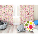 Biante Dětský bavlněný závěs Sandra SA-209 Růžové a žluté puntíky na bílém 140x140 cm – Zboží Mobilmania