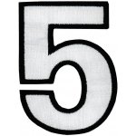 Nažehlovací vyšívaná čísla - pětka bílá, výška 8 cm – Zboží Mobilmania