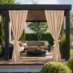 Takoy Závěs na terasu 155x200 nepromokavý polyester béžový-HT-00123 | 155 x 200 cm – Hledejceny.cz