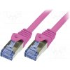 síťový kabel Logilink CQ3099S Patch, S/FTP, 6a, licna, Cu, LSZH, 10m růžový