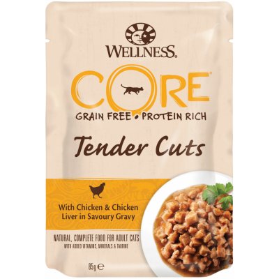 Wellness Core Tender Cuts with Chicken & Chicken Liver in Savoury Gravy 85 g