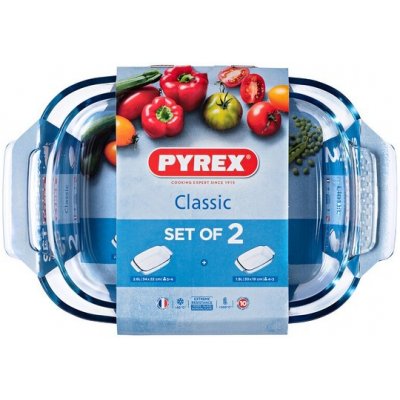 Pyrex Sada nádob na pečení Classic Transparentní Borosilikátové sklo 2 pcs – Zbozi.Blesk.cz