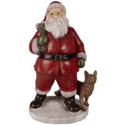 Vánoční dekorace socha Santa s liškou - 16*14*26 cm - Clayre & Eef – Hledejceny.cz