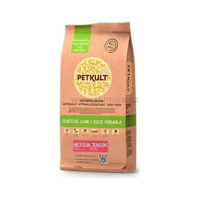 Petkult Dog Junior Medium lamb&rice 12kg