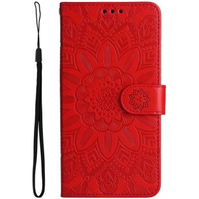 Pouzdro Embossing Pattern Slunečnice Apple iPhone 14 Pro červené – Zboží Mobilmania