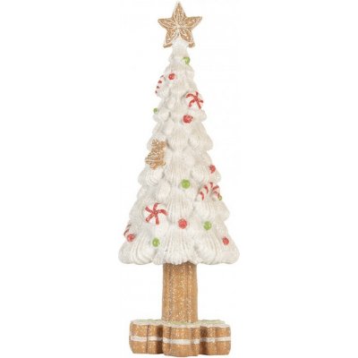 Clayre & Eef Bílý cukrový stromek s perníkovou hvězdou Ø 12*33 cm – Hledejceny.cz