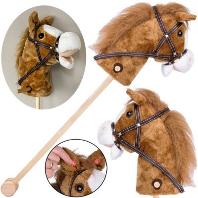 Hobby Horse Interaktivní koník Mustang na tyči se zvuky Světle hnědá – Zboží Dáma