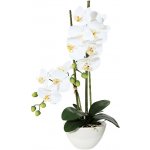 umělá Orchidej bílá v květináči, 50cm