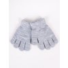 Dětské rukavice Yoclub chlapecké pětiprsté dvouvrstvé rukavice Grey