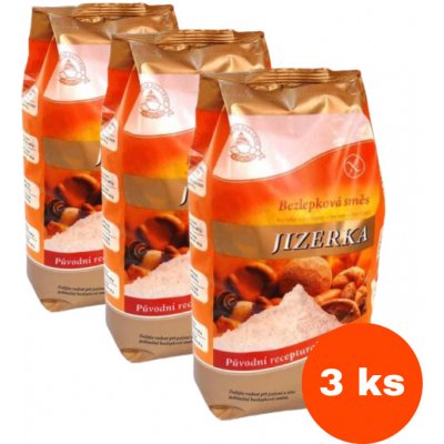 Jizerské pekárny Jizerka zlatá bezlepková univerzální směs 3 x 1 kg – Zboží Dáma