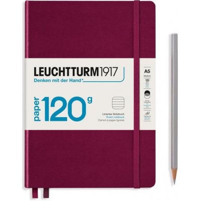 Leuchtturm1917 Zápisník 120G Port Red A5 linkovaný – Zboží Živě