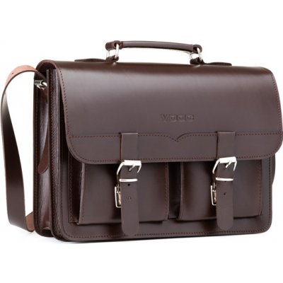 Vooc Střední klasická kožená aktovka 2v1 VINTAGE hnědá – Sleviste.cz