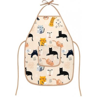 Bellatex Dětská zástěrka Kočičky béžová žllutá šedá 37x47 cm – Zboží Dáma