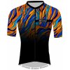 Cyklistický dres Force LIFE krátký rukáv černo-modro-oranžový