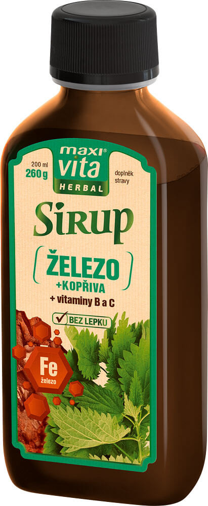 MaxiVita Herbal Sirup Železo + kopřiva 260 g 200 ml od 30 Kč - Heureka.cz