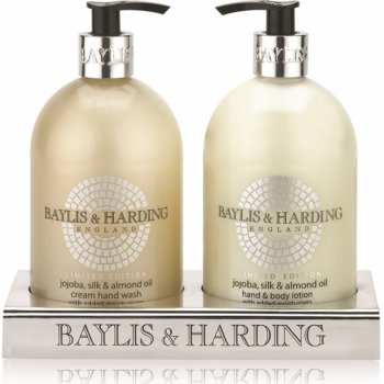 Baylis & Harding Jojoba Hedvábí a Mandlový olej Tekuté mýdlo 500 ml + Mléko na ruce 500 ml dárková sada