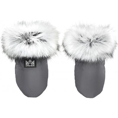 Little Elite Rukavice GRAFIT šedý kožíšek – Zboží Dáma