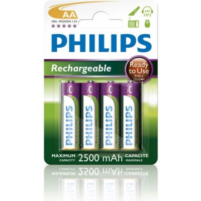 Philips AA 2500mAh 4ks R6B4RTU25/10 – Zboží Mobilmania