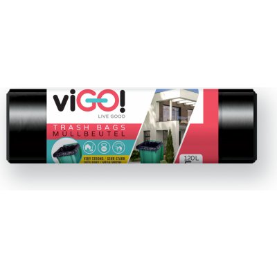 Vigo pytle na odpadky extra silné velké LDPE 120 l 140µm 5 ks černé – Zboží Mobilmania