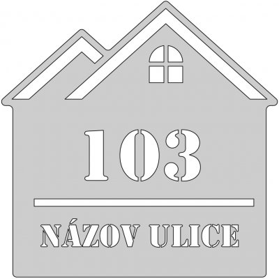 Domovní číslo, vzor 003, broušená nerez AISI 304 – Sleviste.cz